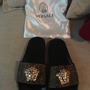Versace slippers with dust bag